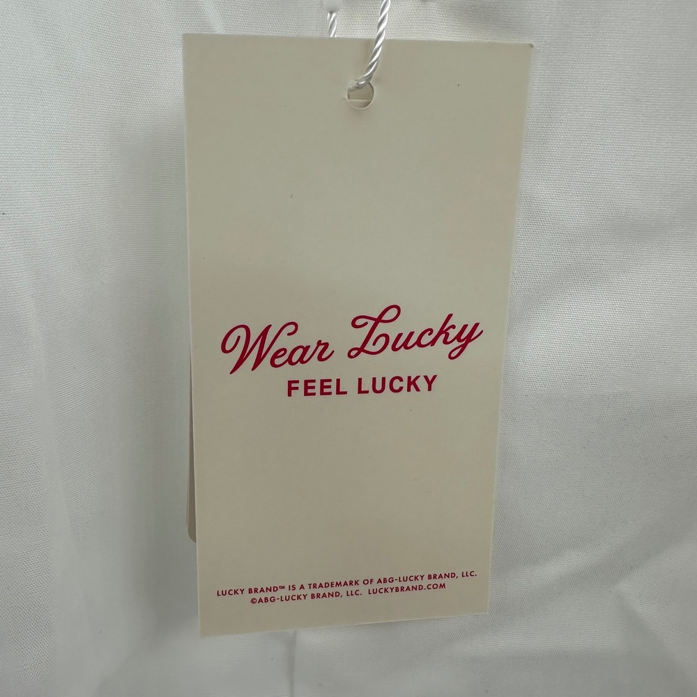 Lucky Brand Mens Slim Fit Stretch Dress Shirt White Men's Small 14-14.5 NWT New - Picture 7 of 15